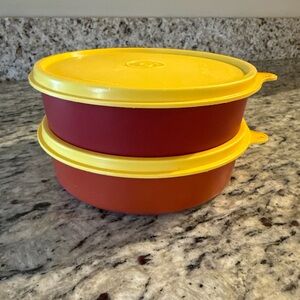 Vintage Tupperware Yellow/Red/Orange Food Storage Containers